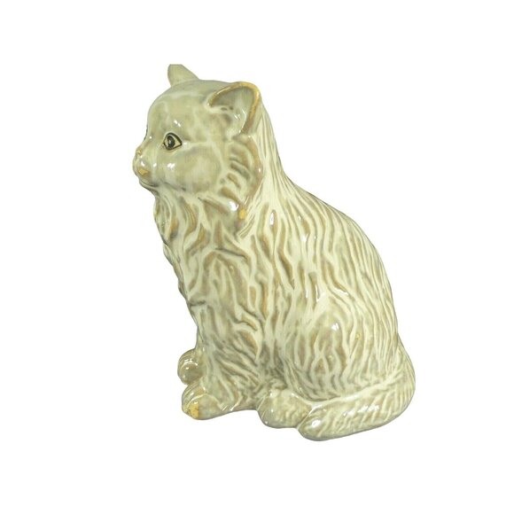 Cat Figurine Statue Home Decor Sitting Pose Unbranded Glazed Ceramic - Picture 5 of 9